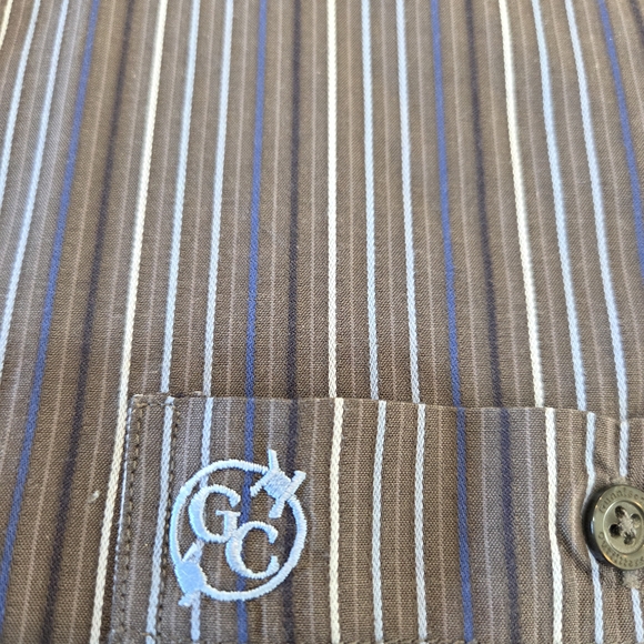 Gunnison Creek Outfitters Grey And Blue Strip Button Down Mens Shirt Size L - Picture 3 of 8